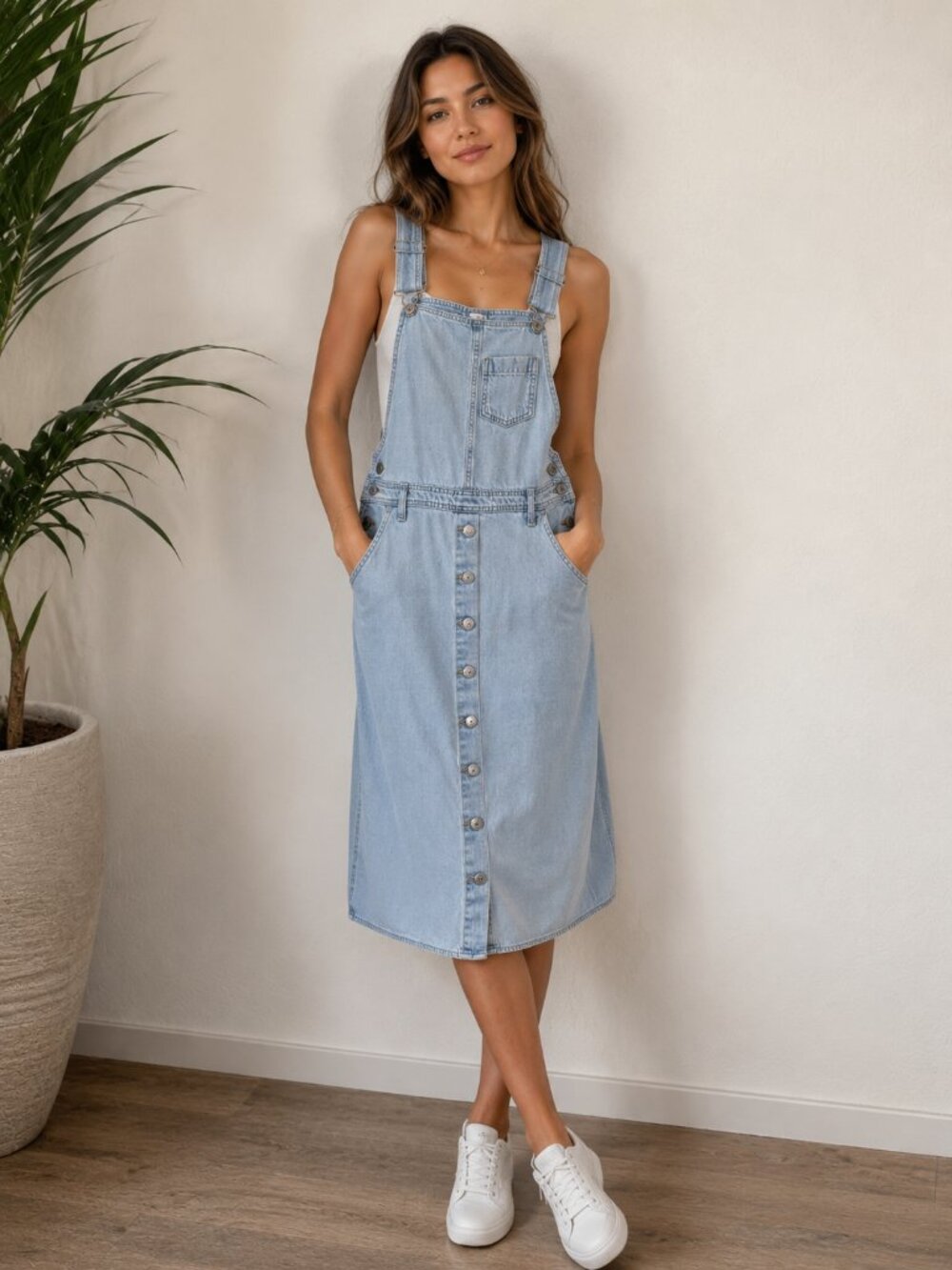 Levi's Denim Overall Dress Bib Jumper Pinafore Light Wash Y2K 90s Small - Picture 11 of 11